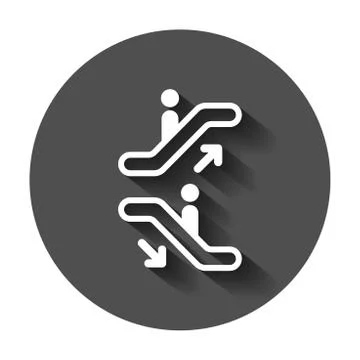 Escalator elevator icon. Vector illustration with long shadow. Business conce Stock Illustration