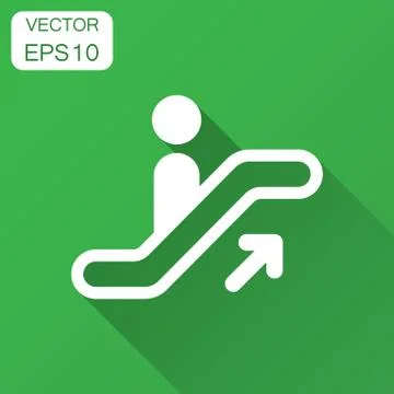 Escalator elevator icon. Vector illustration with long shadow. Business conce Ilustración de archivo