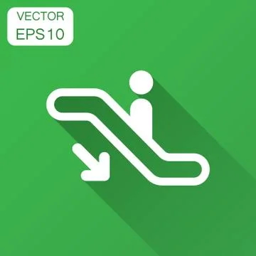 Escalator elevator icon. Vector illustration with long shadow. Business conce Illustrazione stock