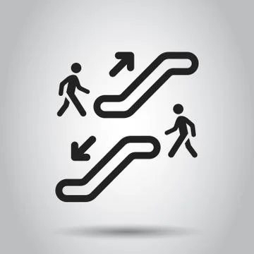 Escalator elevator icon. Vector illustration. Business concept escalator pict Ilustración de archivo