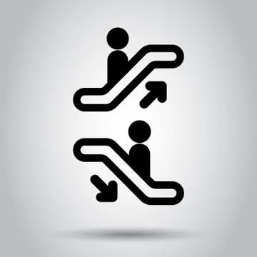 Escalator elevator icon. Vector illustration. Business concept escalator pict Ilustración de archivo
