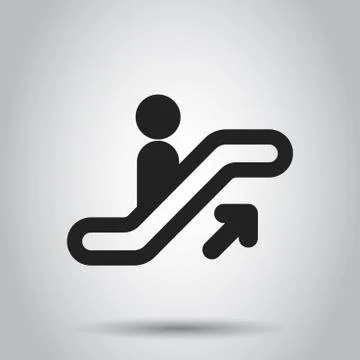 Escalator elevator icon. Vector illustration. Business concept escalator pict Ilustración de archivo