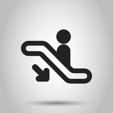 Escalator elevator icon. Vector illustration. Business concept escalator pict Illustrazione stock