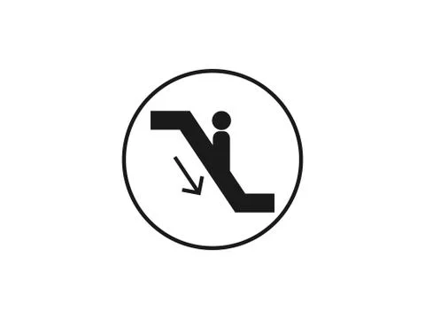 Escalator elevator icon. Vector illustration, flat design. Stock Illustration