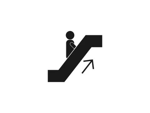 Escalator elevator icon. Vector illustration, flat design. 스톡 일러스트