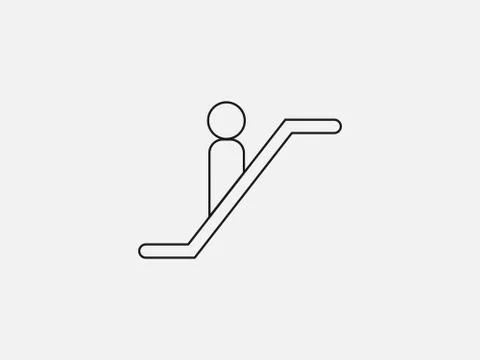 Escalator elevator icon. Vector illustration, flat design. Stock Illustration