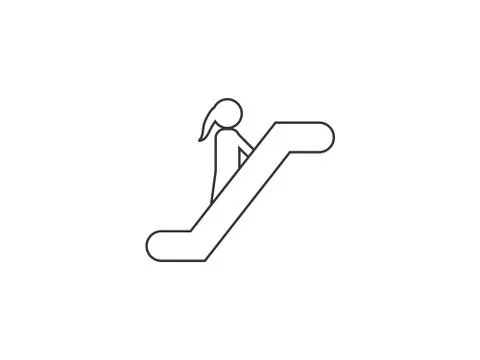 Escalator elevator icon. Vector illustration, flat design. Stock Illustration