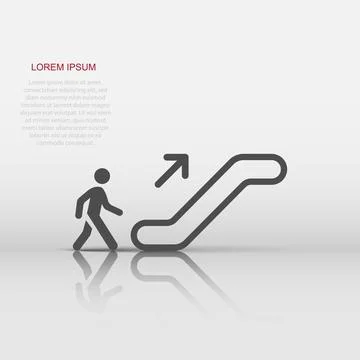 Escalator elevator icon. Vector illustration. Business concept escalator pi.. 스톡 일러스트