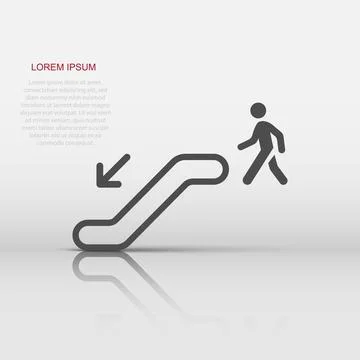 Escalator elevator icon. Vector illustration. Business concept escalator pi.. Ilustración de archivo