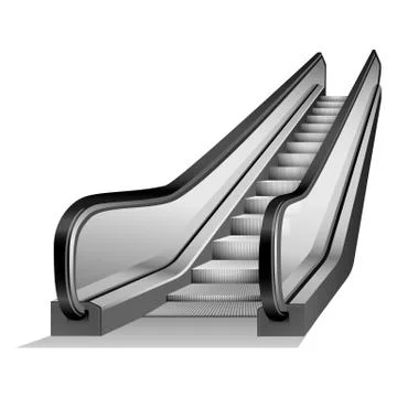 Escalator elevator mockup, realistic style イラスト素材