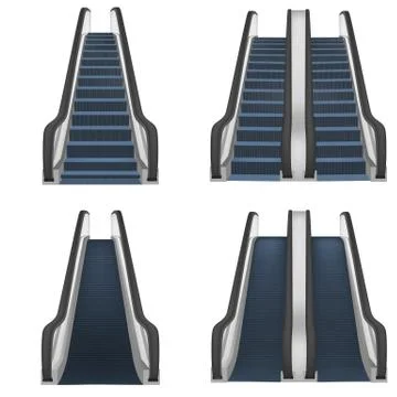 Escalator elevator mockup set, realistic style 스톡 일러스트