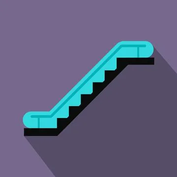 Escalator flat icon Stock Illustration