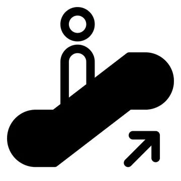 Escalator glyph icon vector illustration isolated on white background Illustrazione stock