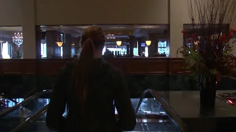 Escalator Going Down Stock Footage 10759642