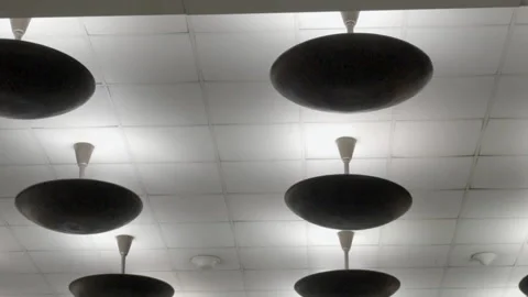 Escalator is Going Down In Retro Metro Station HD Stock Footage 131168519