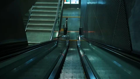 Escalator Going Downwards Stock Footage 96240021