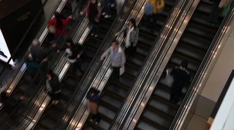 Escalator in Hong Kong Stock Footage 2365568