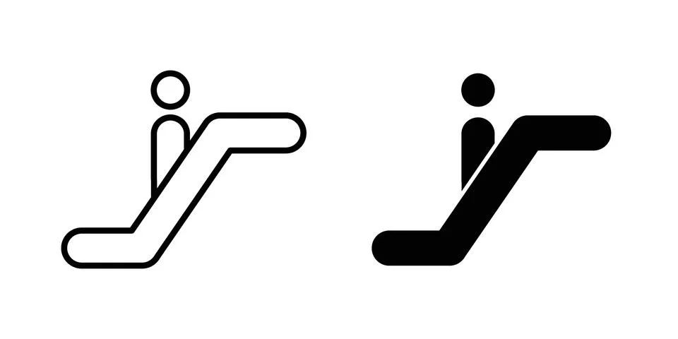 Escalator icon concept. best for web design Stock Illustration