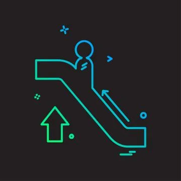 Escalator icon design vector Stockillustratie