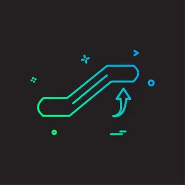 Escalator icon design vector Stock Illustration