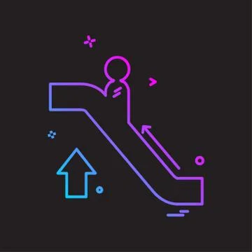 Escalator icon design vector Illustrazione stock