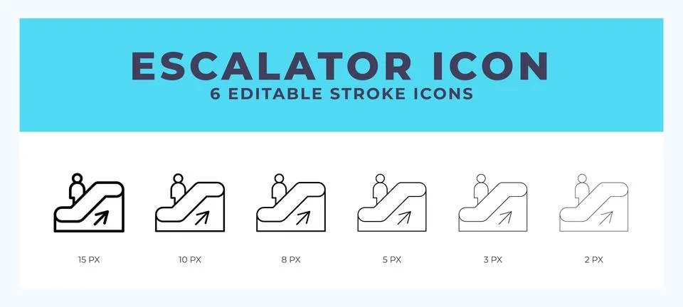 Escalator icon. Editable stroke line icon vector illustration. Stock Illustration