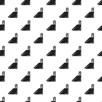 Escalator icon flat black and white seamless pattern Stock Illustration