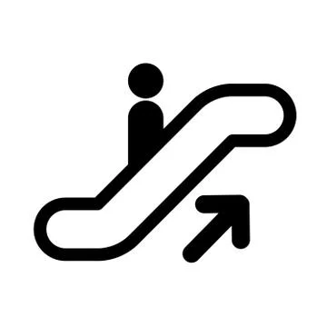 Escalator up icon - moving staircase Stock Illustration