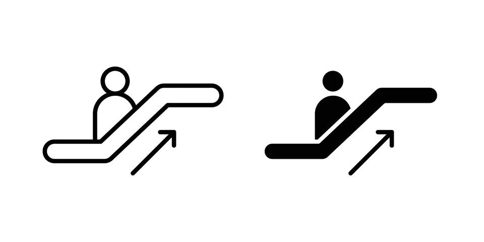 Escalator icon or illustration vector symbols Stock Illustration