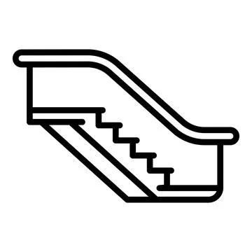Escalator icon, outline style Stock Illustration