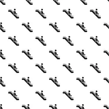 Escalator icon pattern symbolizing upward movement and progress 库存插图