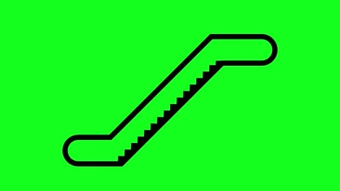 Escalator icon simple animated icon escalator up and down icon green screen 4 Stock Footage 328617182