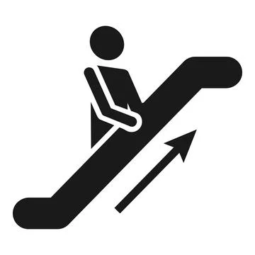 Escalator up icon, simple style Stock Illustration