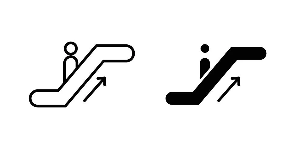Escalator icon vector design illustrations Stock Illustration