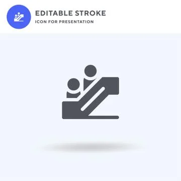 Escalator icon vector, filled flat sign, solid pictogram isolated on white, l Illustrazione stock