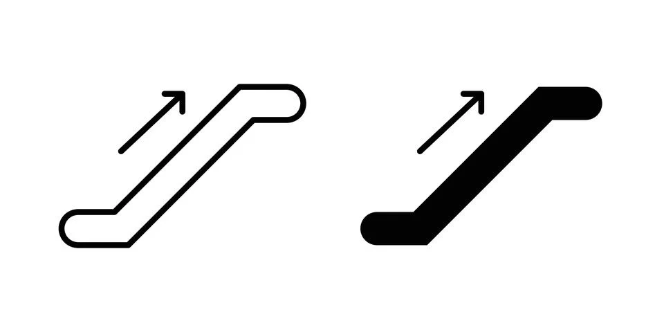 Escalator icon vector, symbol, logo illustrations Stock Illustration