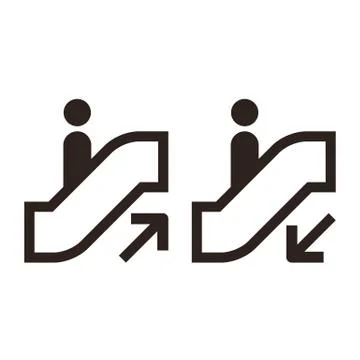 Escalator icons Illustrazione stock