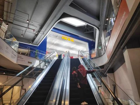 Escalator to IKEA store. Stock Photos