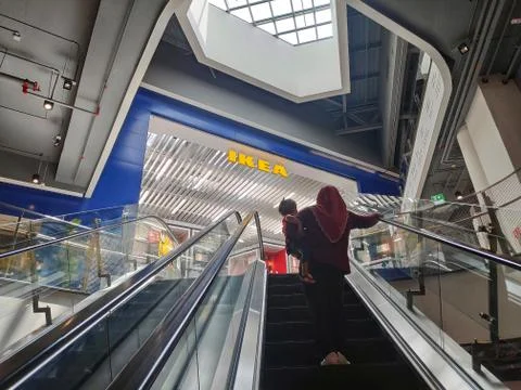 Escalator to IKEA store. Stock Photos