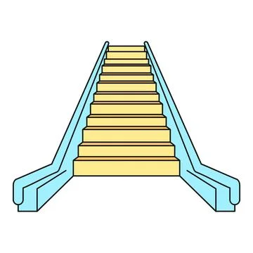 Escalator illustration moving upward presenting career progress concept Stock Illustration