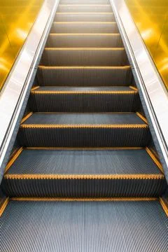 Escalator inside the BTS station building Stock Photos