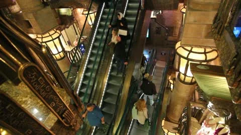 An Escalator inside department store Stock-Footage 11128580