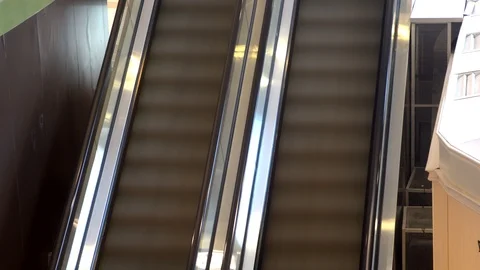 Escalator inside modern building, time lapse Stock Footage 89788358