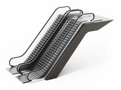 Escalator isolated on white background. 3D illustration Stock Illustration