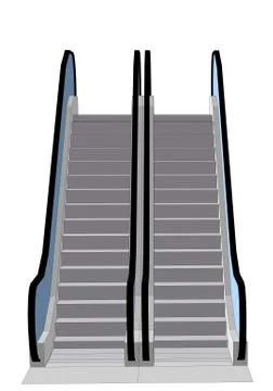 Escalator isolated on white Illustrazione stock
