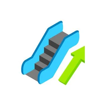 Escalator isometric 3d icon Stock Illustration