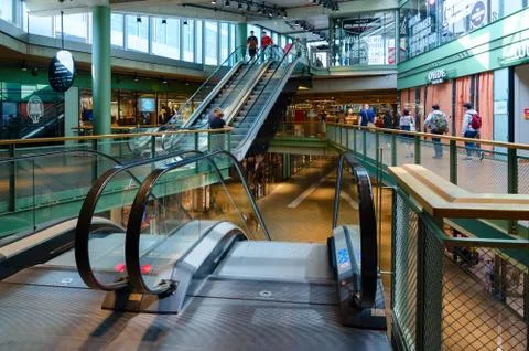 Escalator in large modern shopping center Bikini Berlin, Berlin, Germany Stock Photos