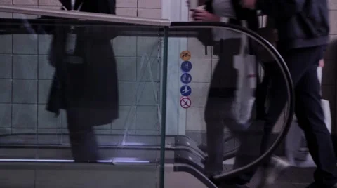 Escalator lateral view Stock Footage 64654600