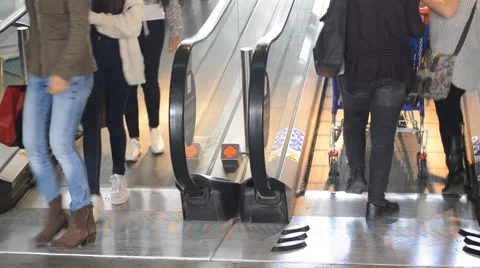 Escalator Legs Stock Footage 50135724