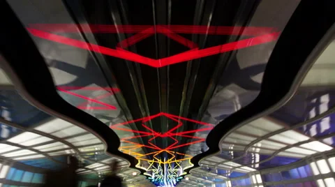 Escalator Light Tunnel Timelapse 스톡 동영상 46631012